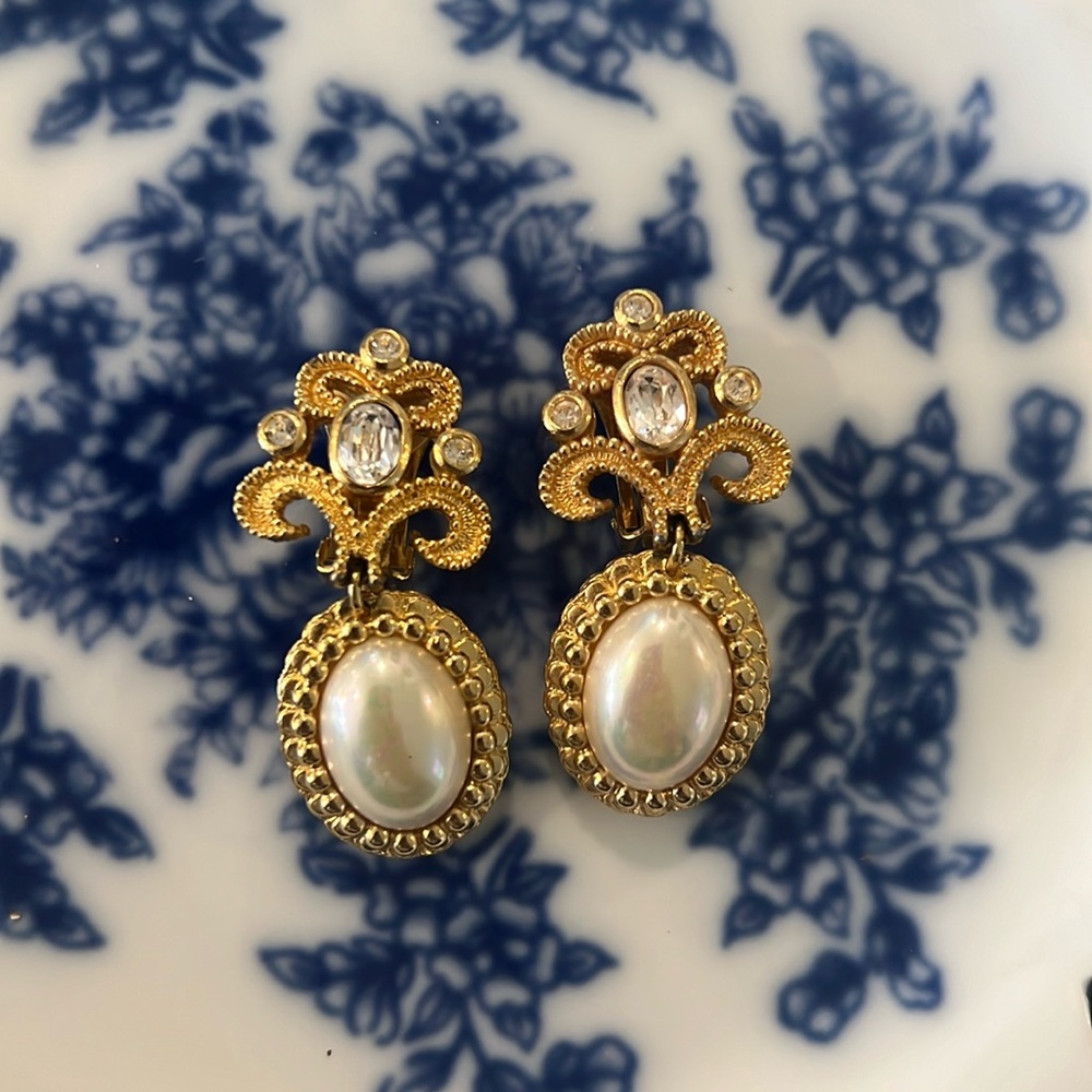 Christian Dior Vintage One-Of-A-Kind Clip On Earrings